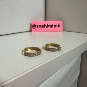 Mejuri 14k Yellow Gold Pavé Natural Diamond Bold Medium Hoops (solid 14k gold)